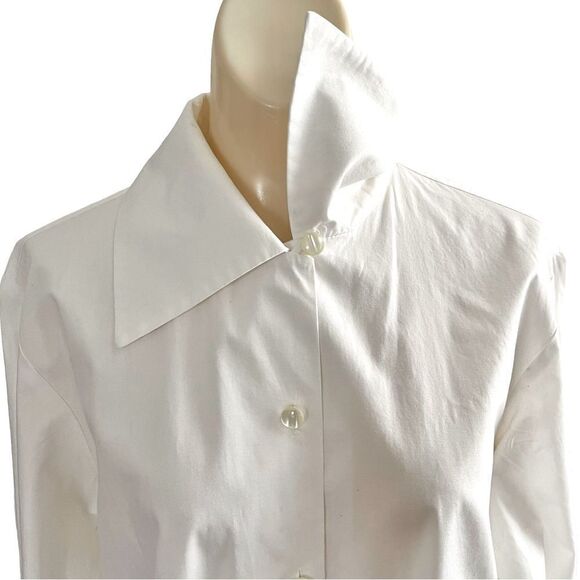 Printemps France Z Victory White Cotton Neapolitan Cuff Puritan Collar Blouse - Picture 11 of 16